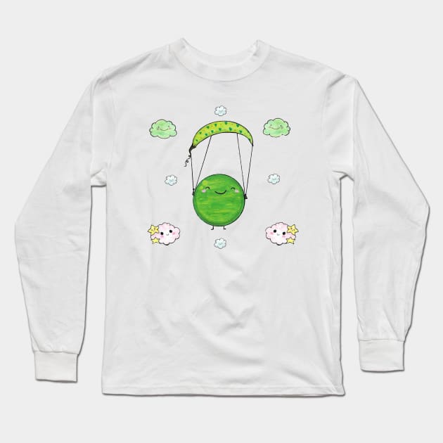 The pea jumps on a parachute Long Sleeve T-Shirt by Fradema